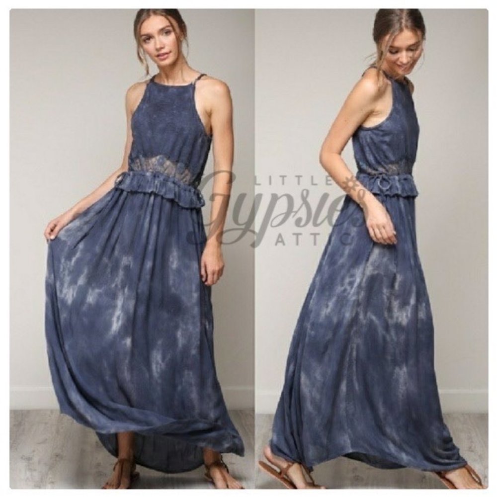 Sarina Mineral Wash and Lace Maxi Dress - Picture 6 of 12